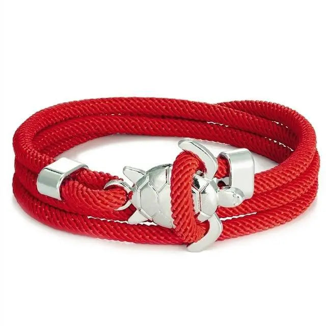 Silver Cord Bracelet Fionnuala with Sea Turtle