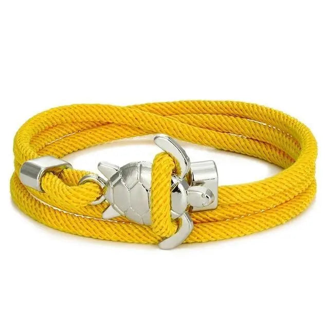 Silver Cord Bracelet Fionnuala with Sea Turtle