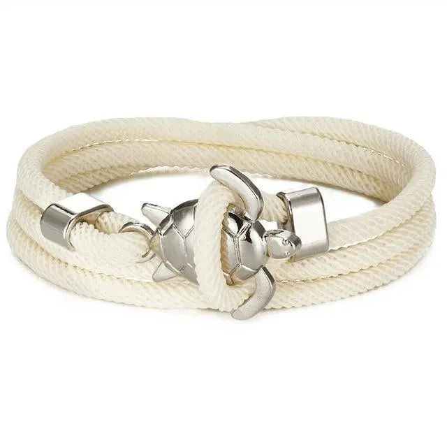 Silver Cord Bracelet Fionnuala with Sea Turtle