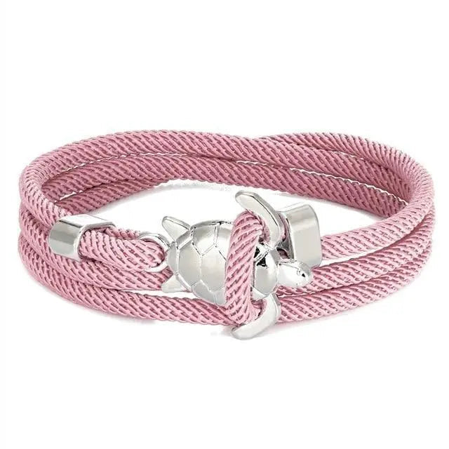 Silver Cord Bracelet Fionnuala with Sea Turtle
