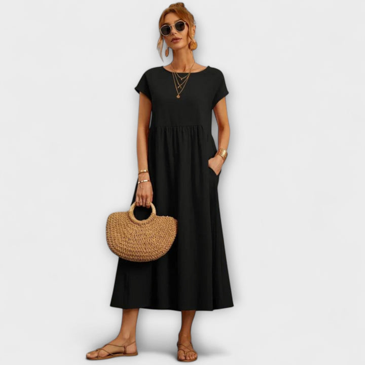 Elena - Olivgrünes leichtes Sommerkleid