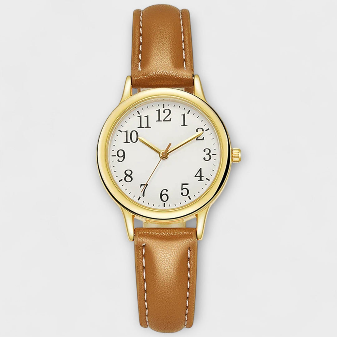 Silver Watch Muirne with Purple Leather Strap