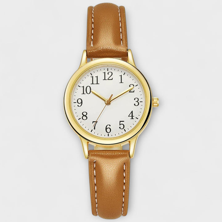 Silver Watch Muirne with Purple Leather Strap