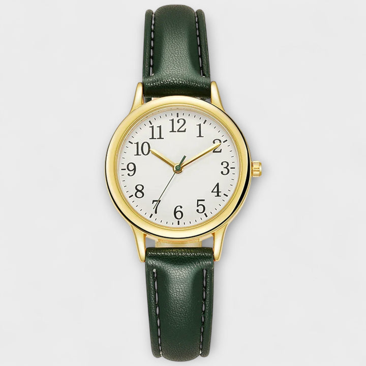 Silver Watch Muirne with Purple Leather Strap