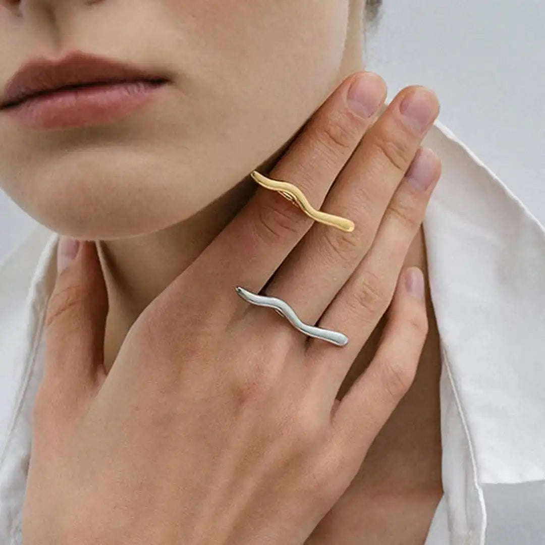 Gold & Silver Ring Cara with Branch Motif