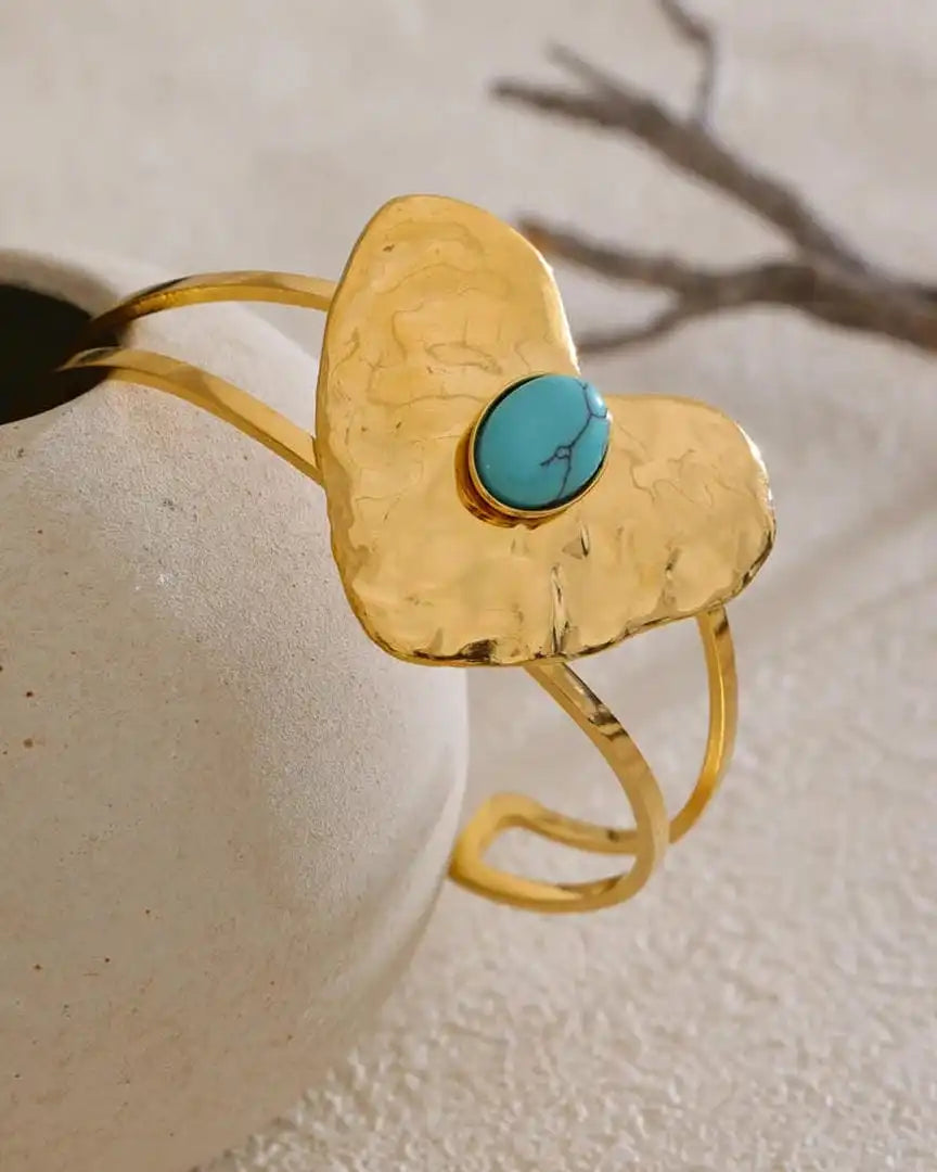Gold Turquoise Heart Jewellery Set Nuala