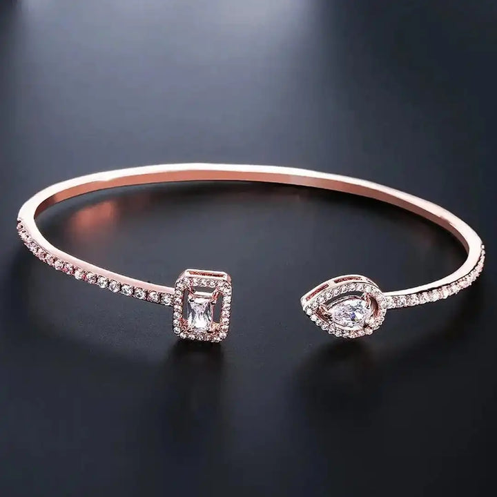 Gold Cuff Bracelet Sadhbh with Zirconia