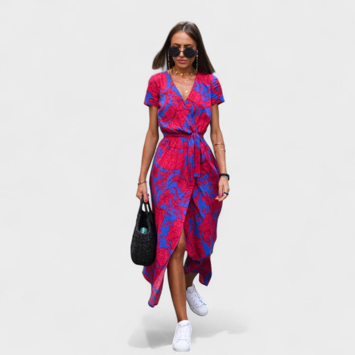 Lila Rosa - Pinkes Boho-Kleid mit Blütenmuster