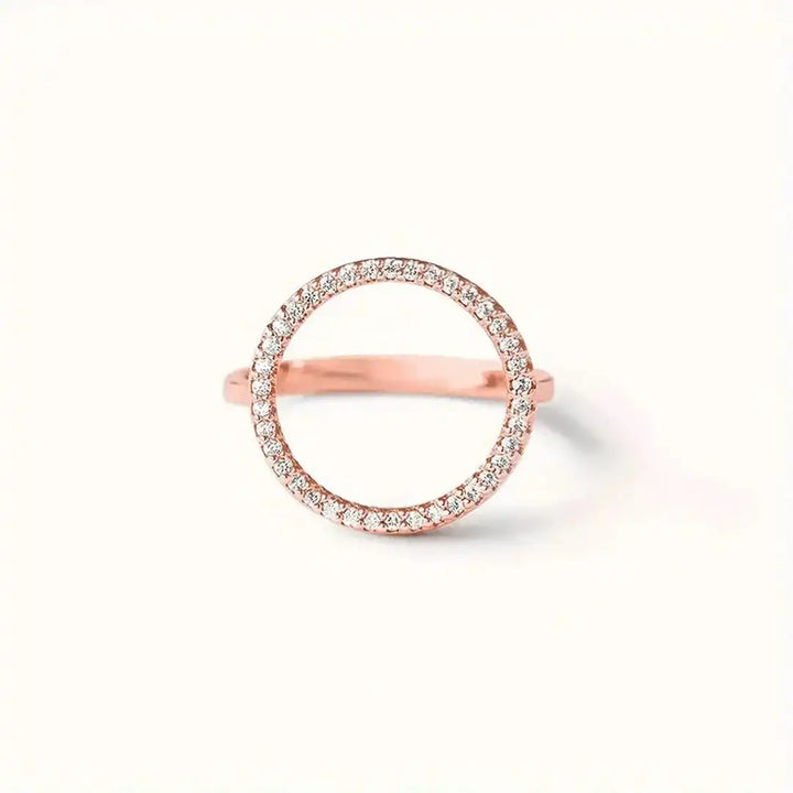 Gold Open Circle Ring Méabh with Zirconia