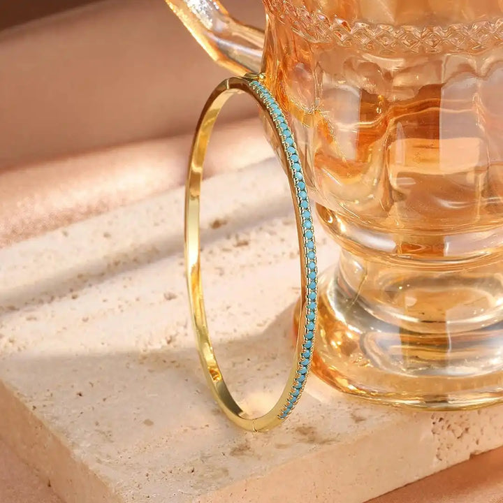 Gold Bangle Méabh with Turquoise