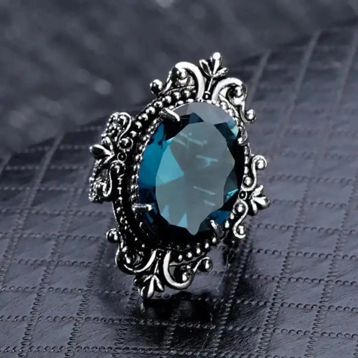 Silver Ring Bláthnaid with Blue Zircon