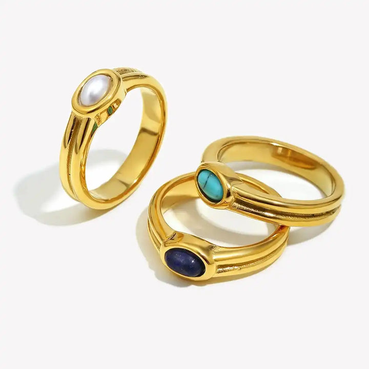 Gold Ring Eabha with Turquoise