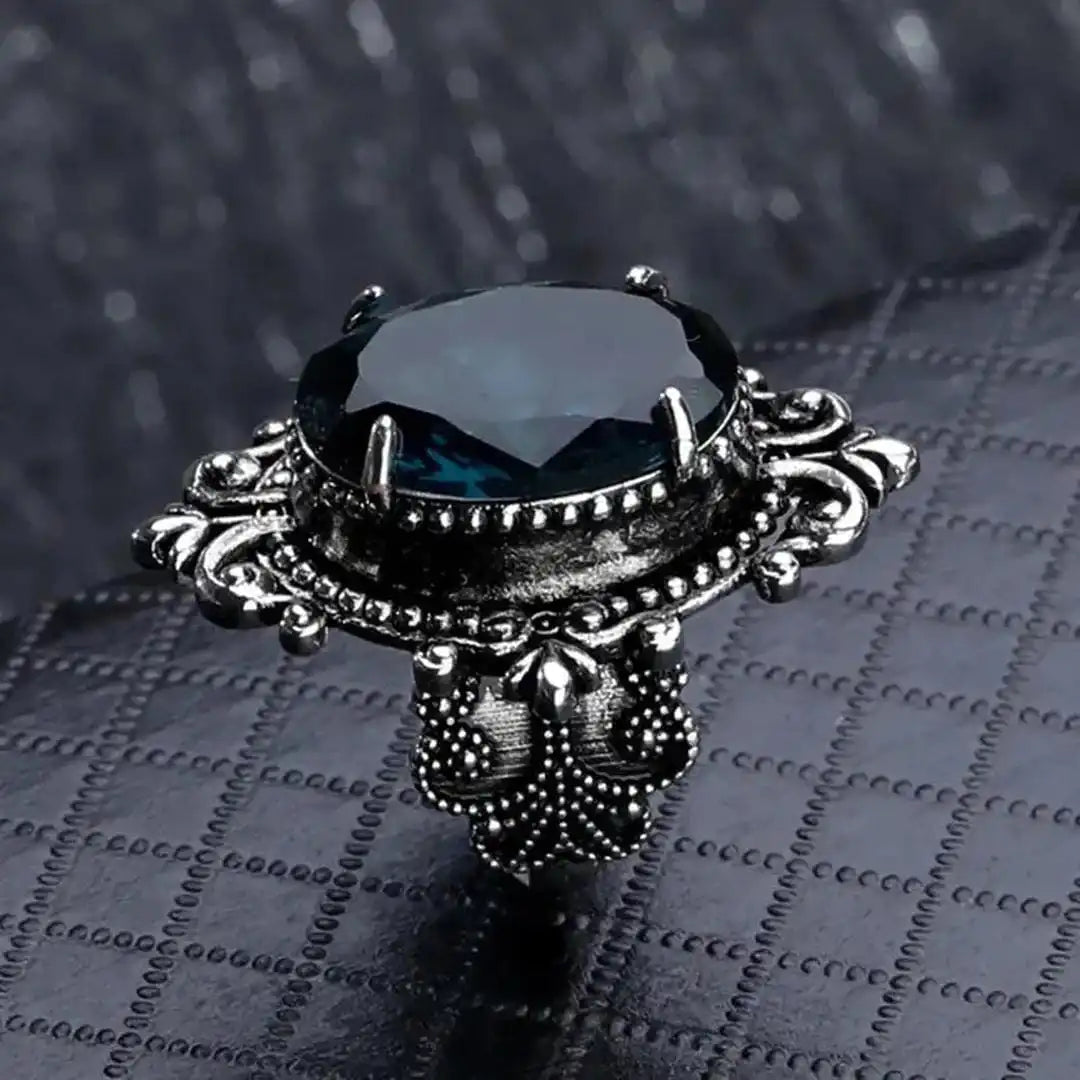 Silver Ring Bláthnaid with Blue Zircon