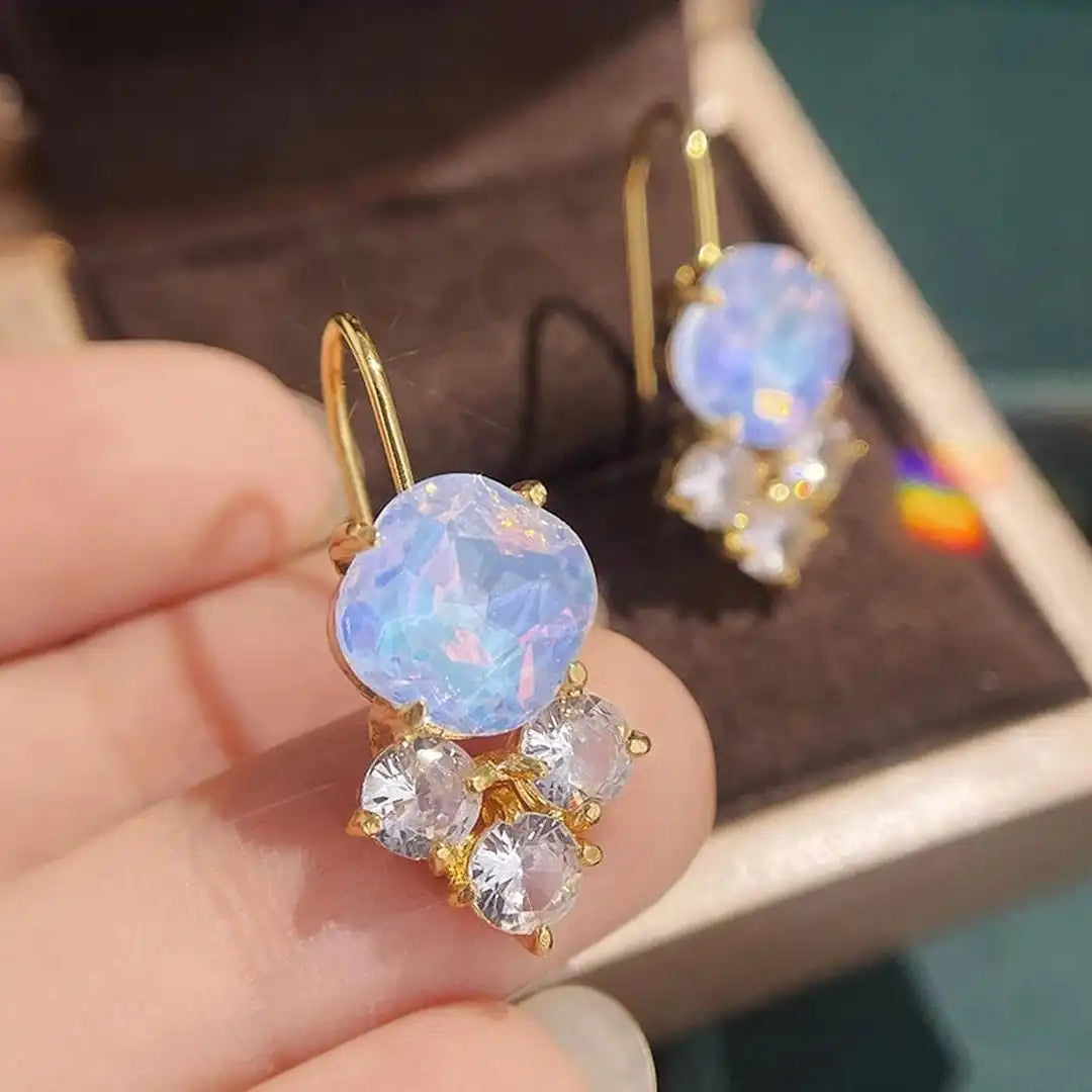 Gold Drop Earrings Sadhbh with Orange Crystal