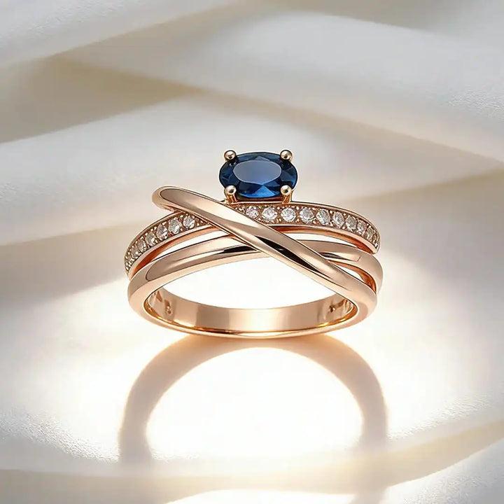 Rose Gold Ring Méabh with Sapphire