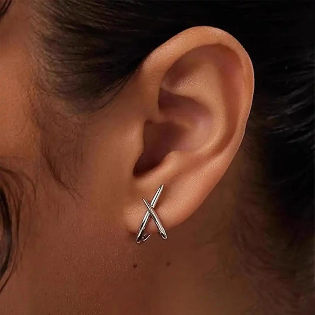 Gold Earrings Fiadh with Cross Motif