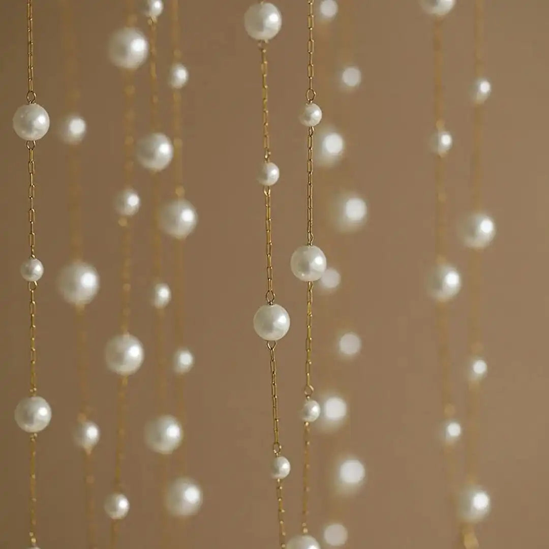 Gold Beaded Necklace Niamh with Pearls