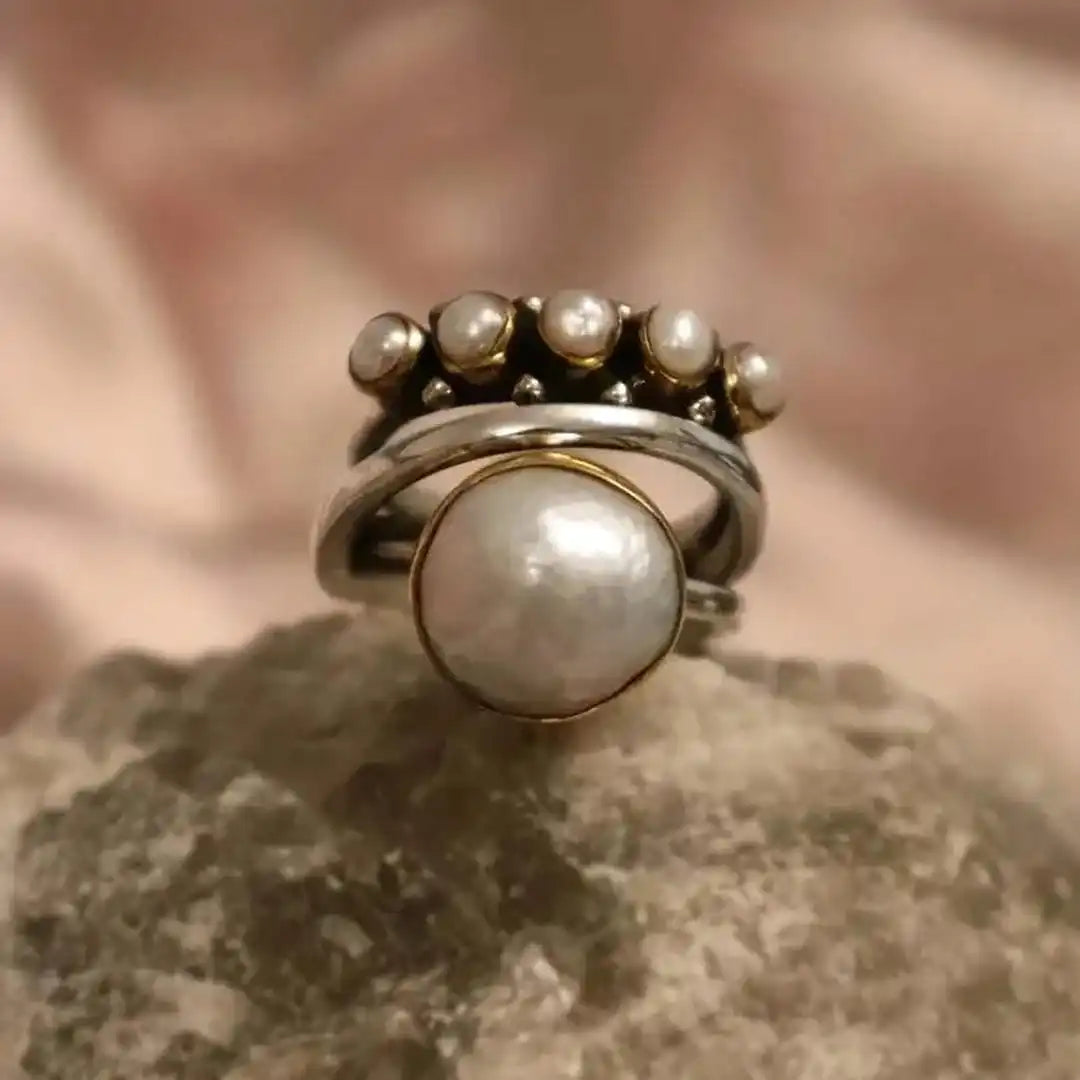 Silver Ring Emer with Pearls