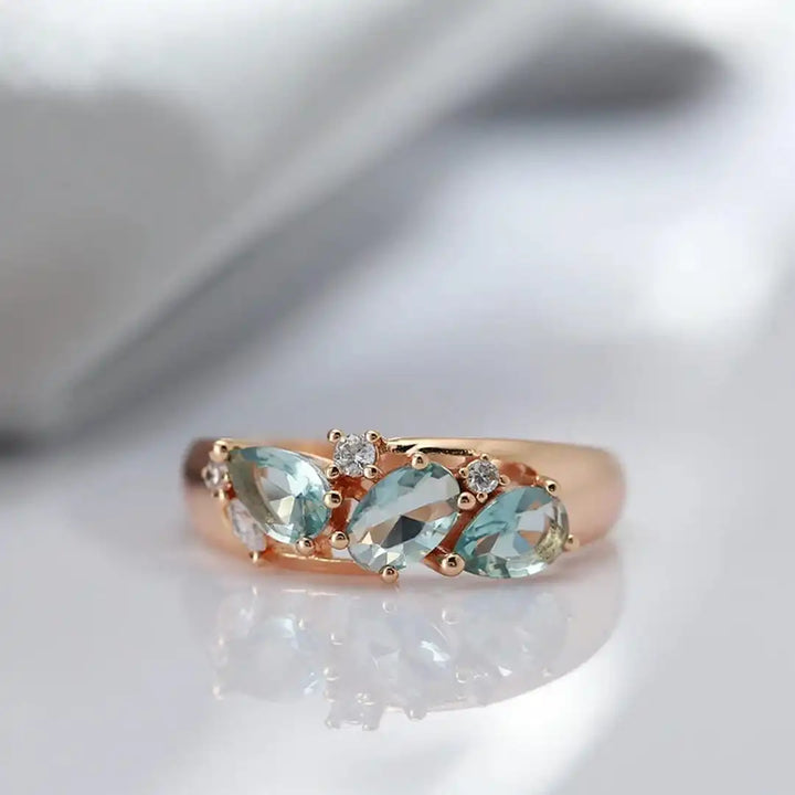 Rose Gold Ring Caoimhe with Blue Zircon