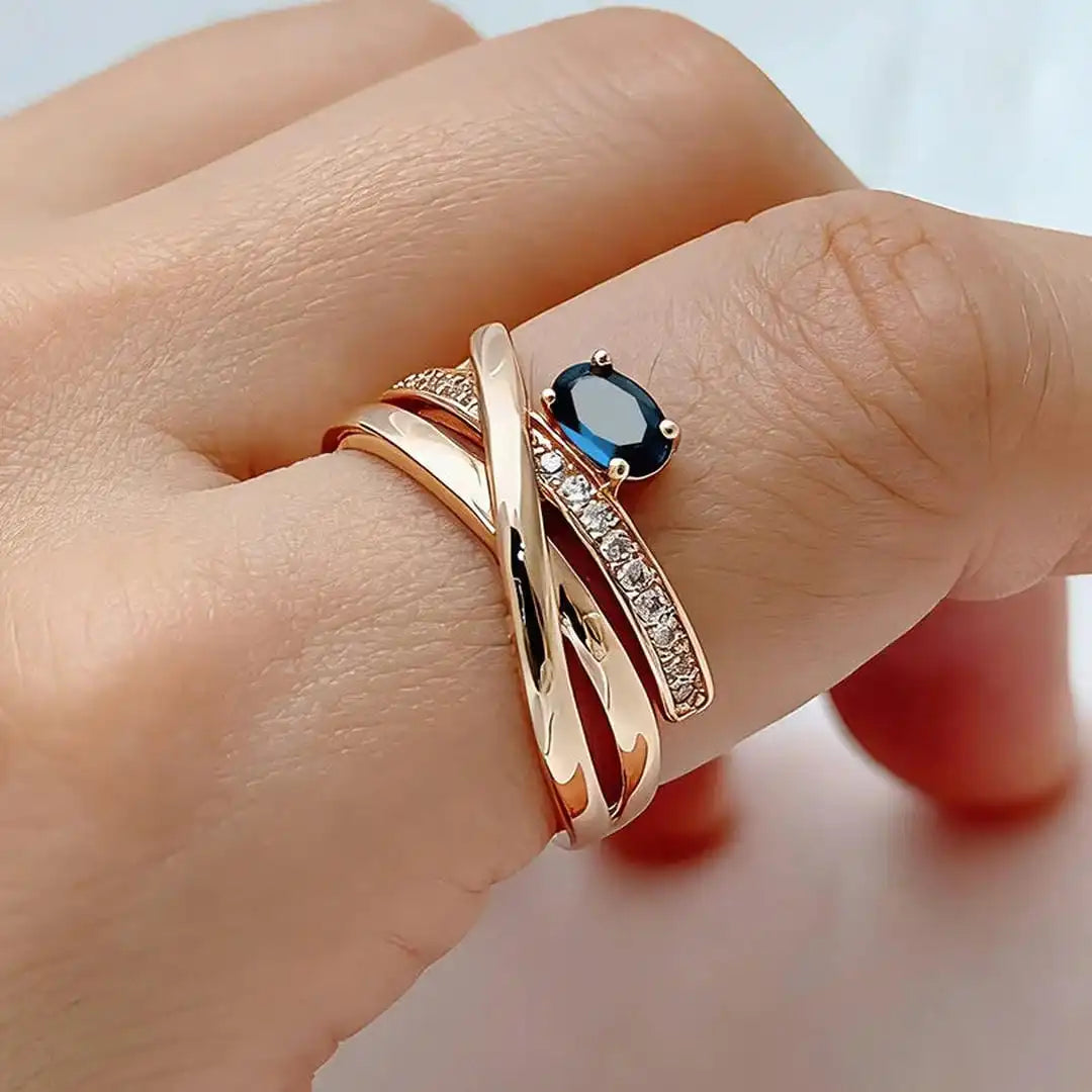 Rose Gold Ring Méabh with Sapphire