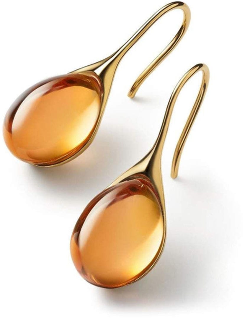 Gold Drop Earrings Aoife with Aquamarine
