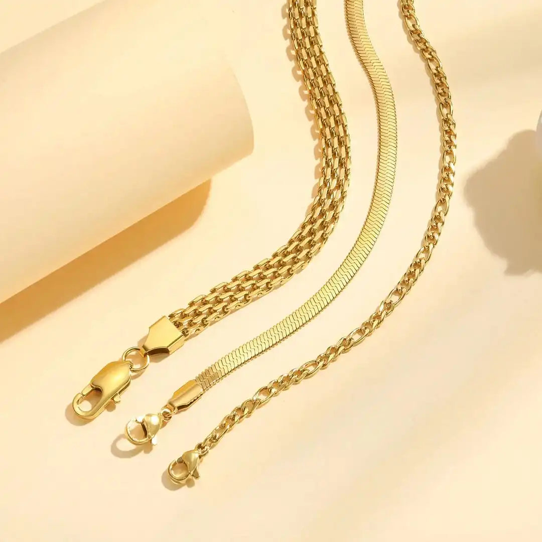 Gold Chain Bracelet Set Síle with Pearls