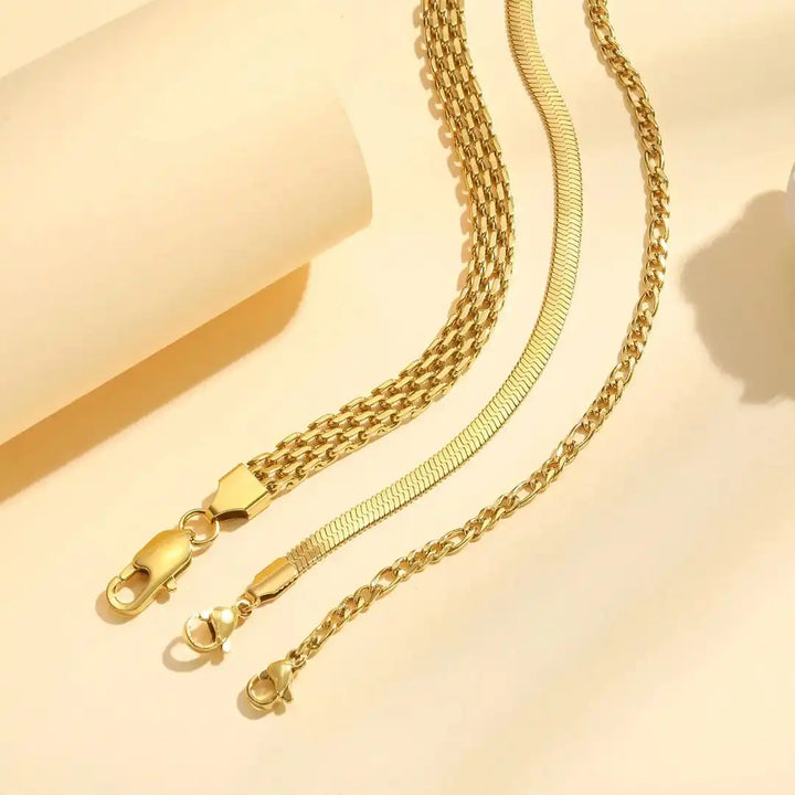 Gold Chain Bracelet Set Síle with Pearls