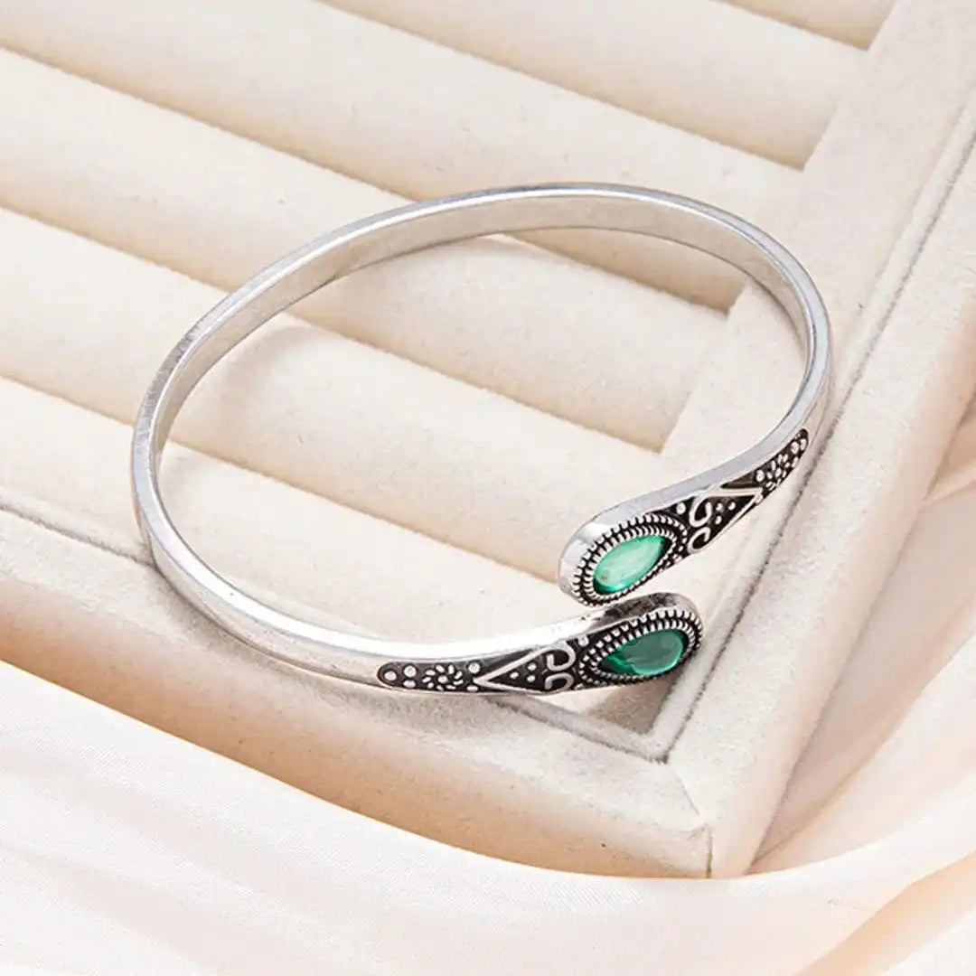 Silver Cuff Bracelet Aoife with Turquoise