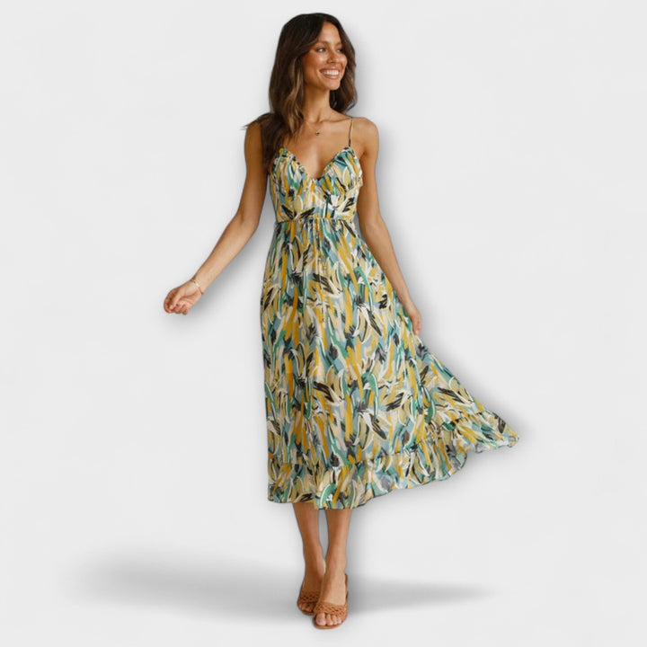 Thekla - Buntes elegantes Sommerkleid mit Print