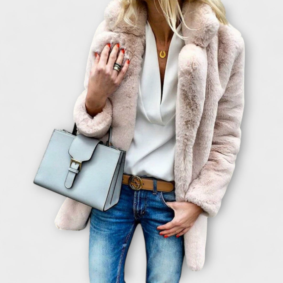 Luna - Graue warme Flausch-Winterjacke