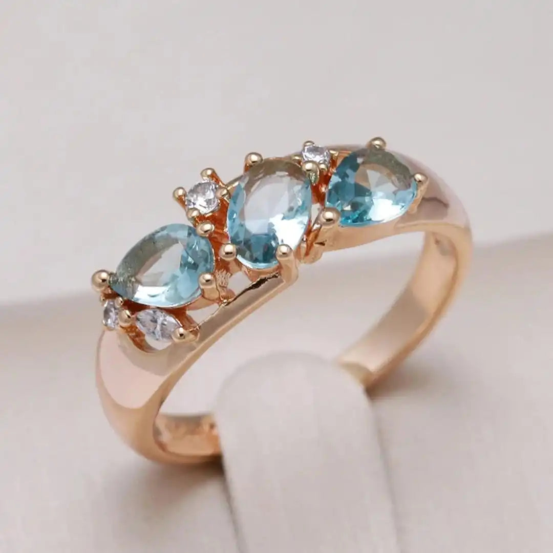 Rose Gold Ring Caoimhe with Blue Zircon