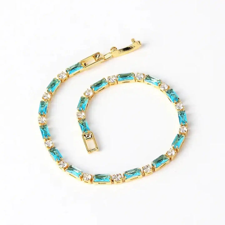 Gold Tennis Bracelet Sinéad with Turquoise Stones
