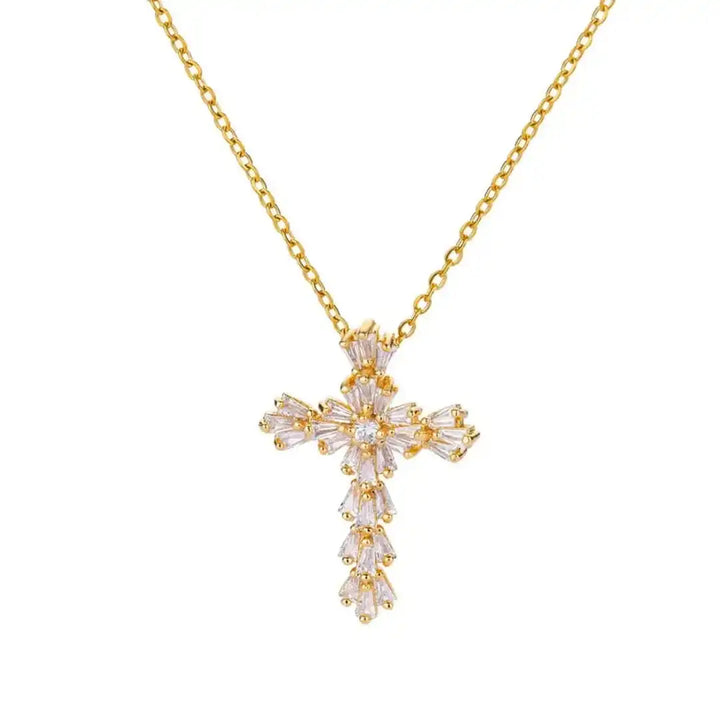 Silver Necklace Darina with Zirconia Cross