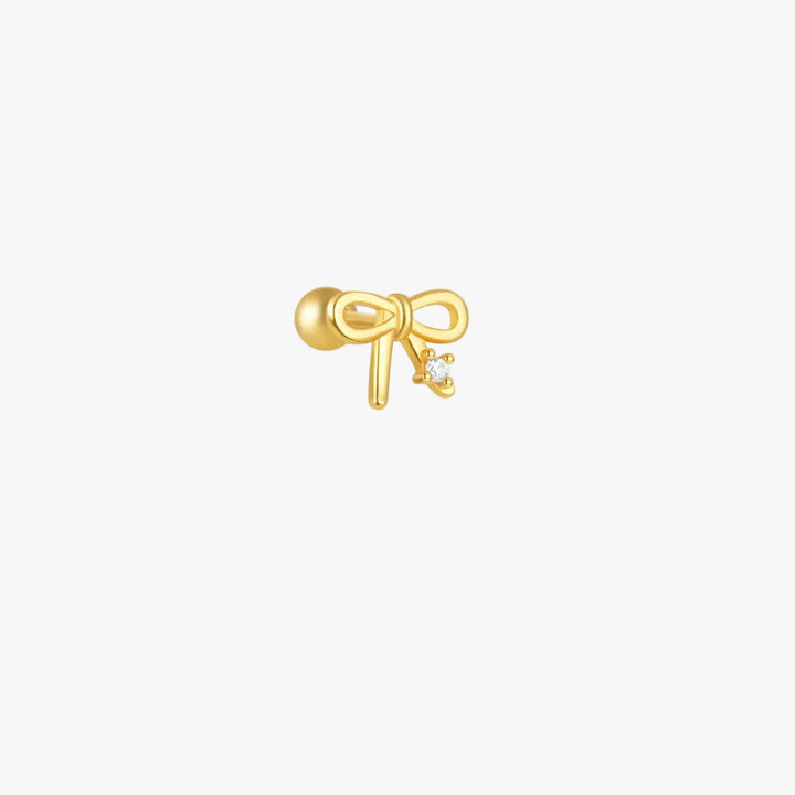 Gold Stud Earrings Aoife with Bow Motif
