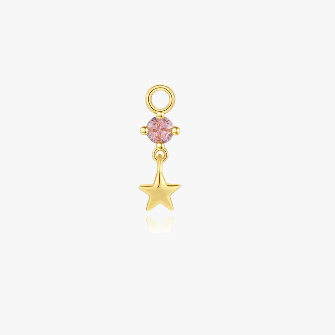 Gold Drop Earrings Niamh with Citrine Stone and Star