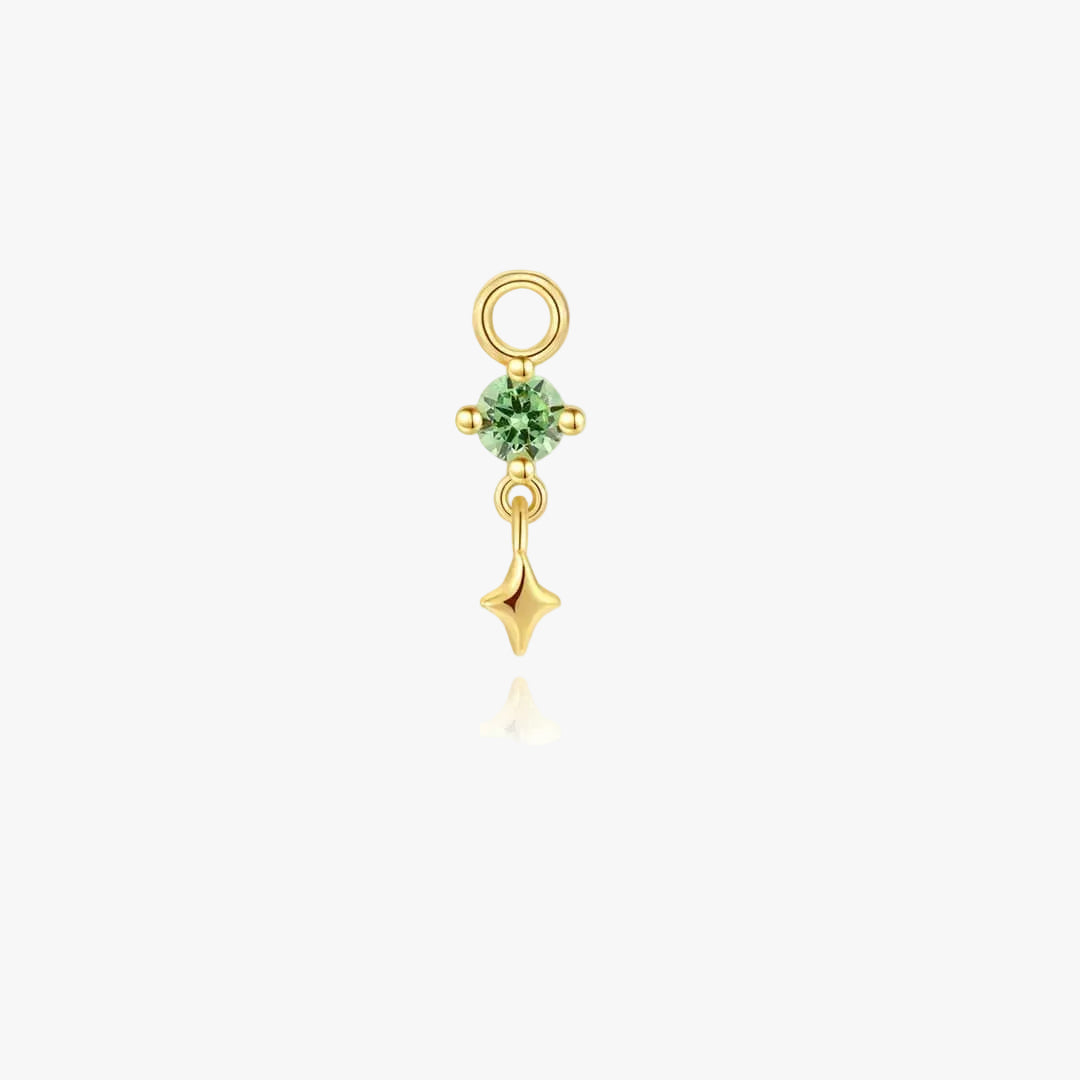 Gold Drop Earrings Niamh with Citrine Stone and Star