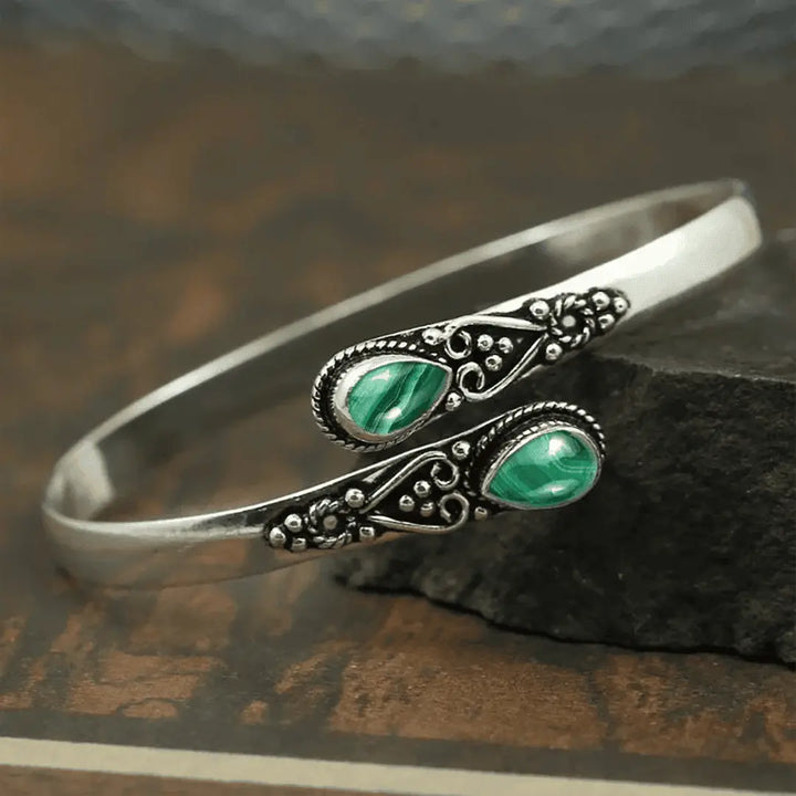 Silver Cuff Bracelet Aoife with Turquoise