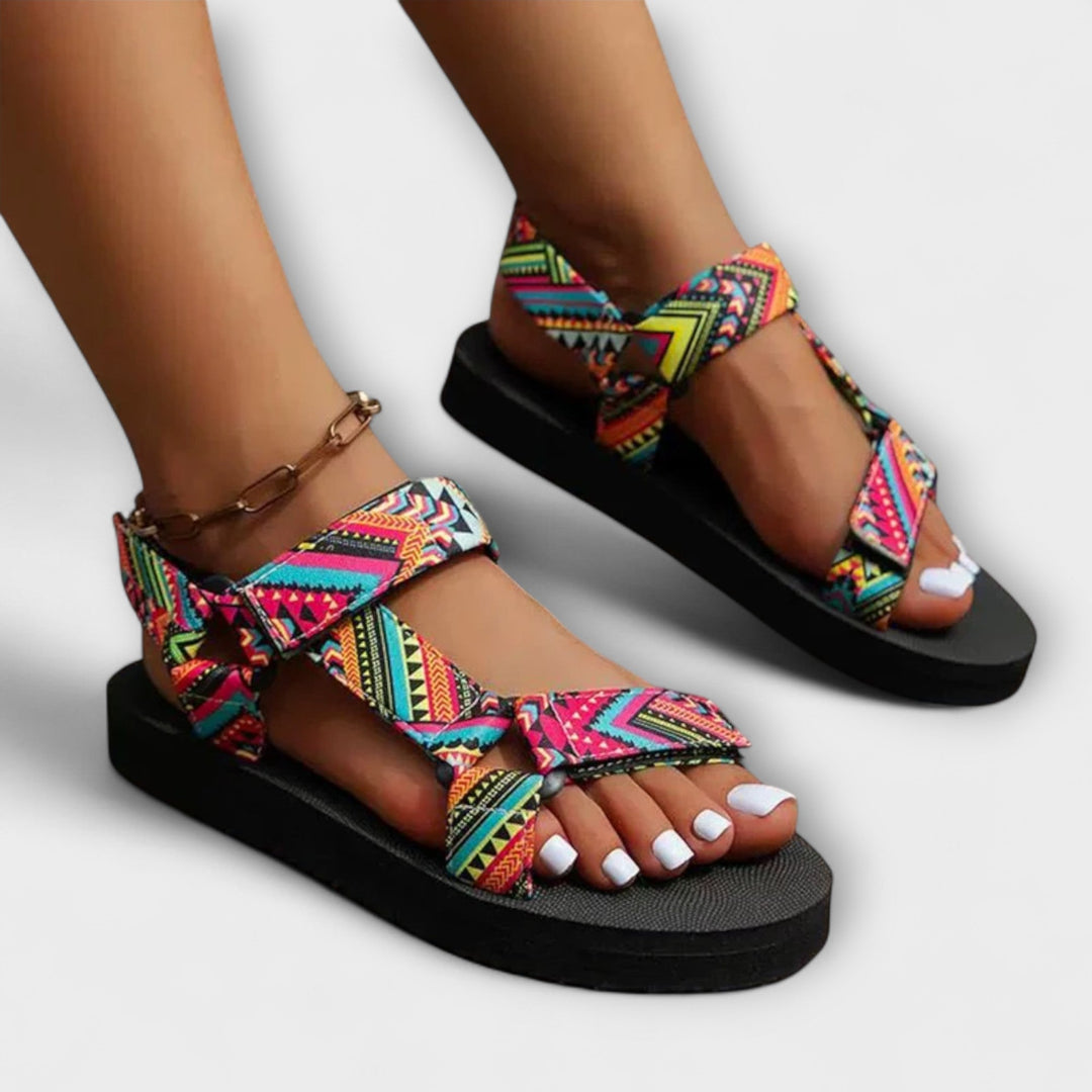 Hildrun - Ethno-Sandalen mit Knöchelriemen