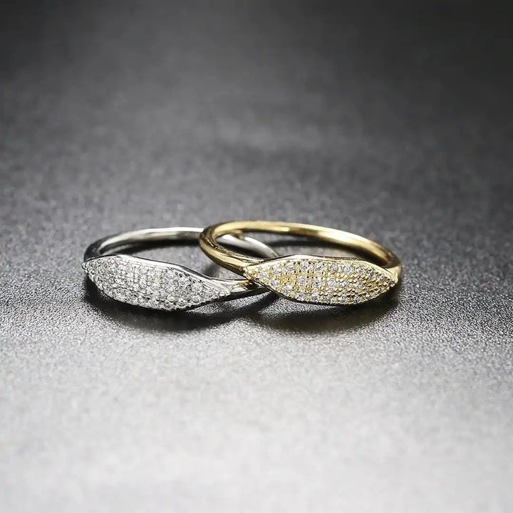 Gold Stacking Ring Caoimhe with Pavé Crystals