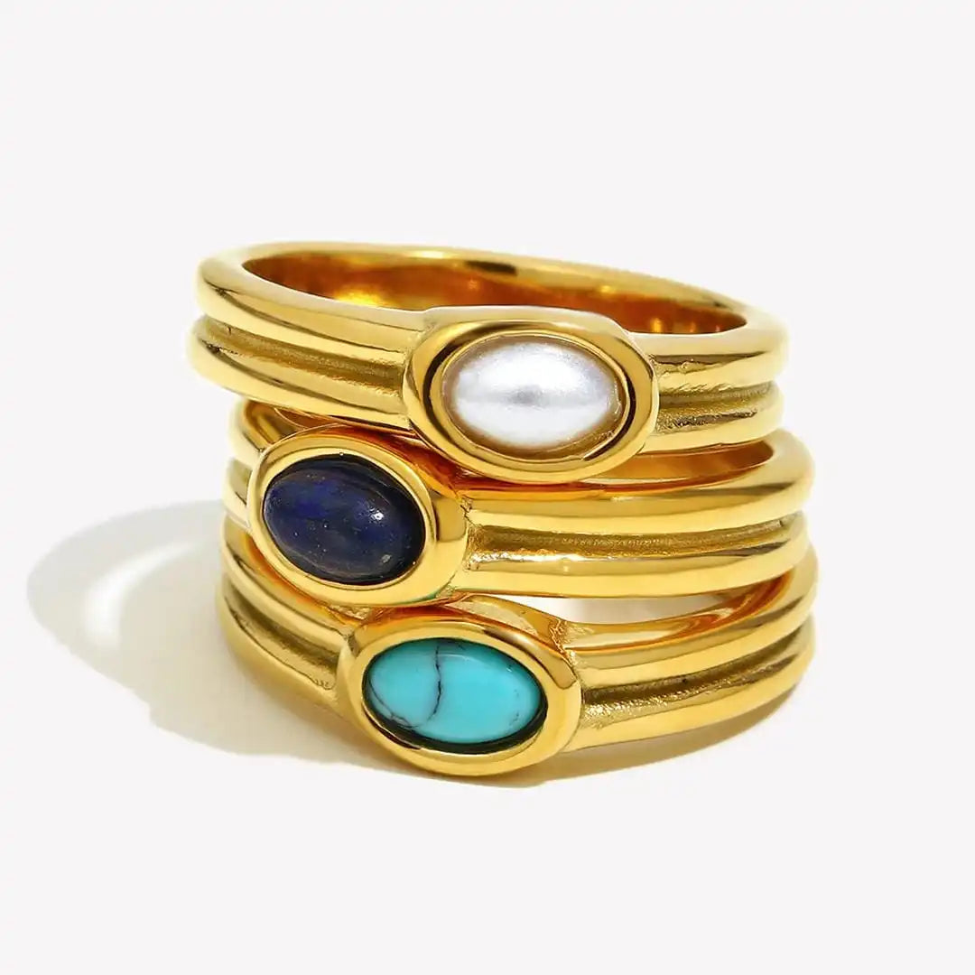 Gold Ring Eabha with Turquoise