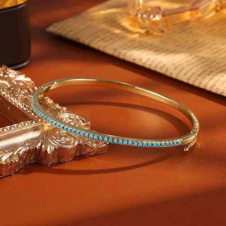 Gold Bangle Méabh with Turquoise