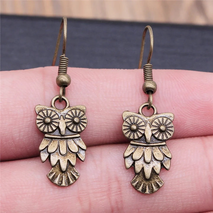 Vintage Owl Bohemian Dangle Earrings
