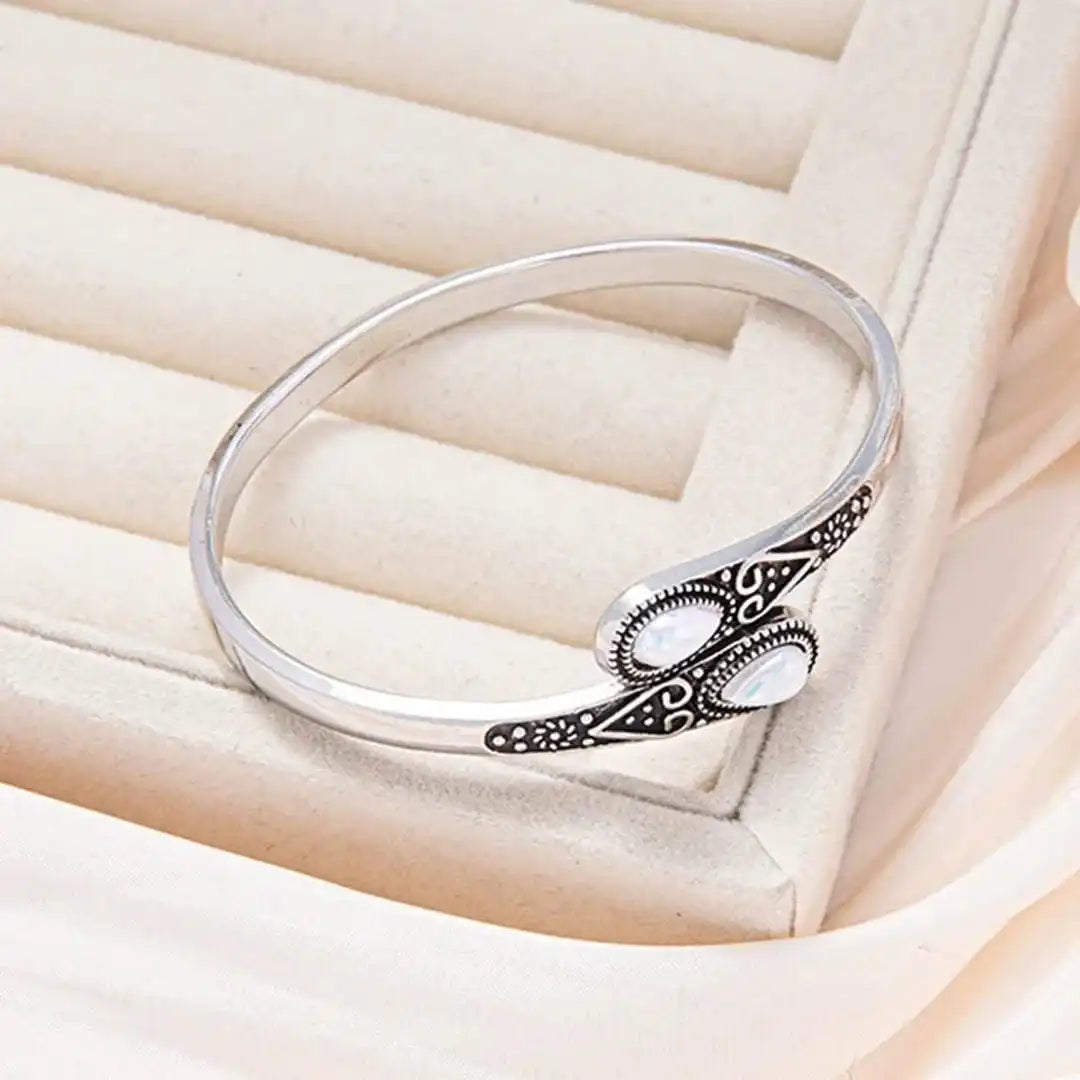 Silver Cuff Bracelet Aoife with Turquoise