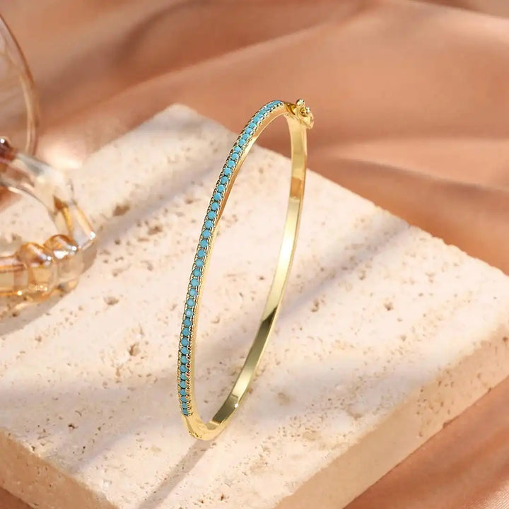 Gold Bangle Méabh with Turquoise