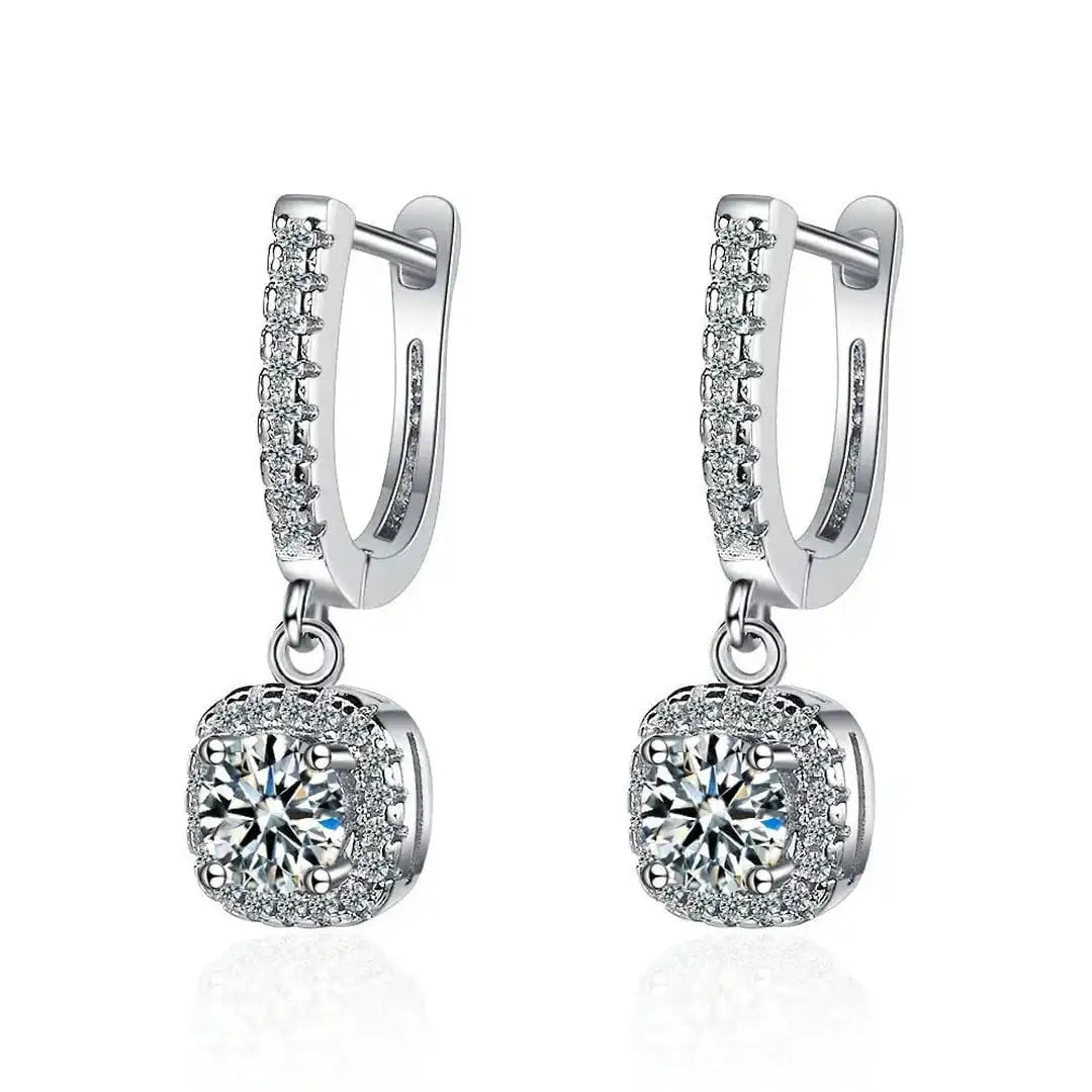 White Gold Drop Earrings Caoimhe with Zirconia