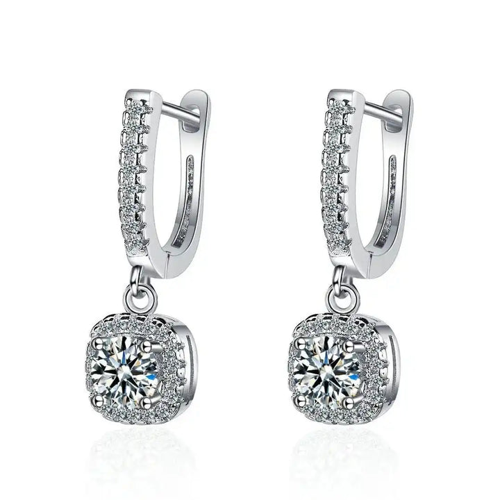 White Gold Drop Earrings Caoimhe with Zirconia