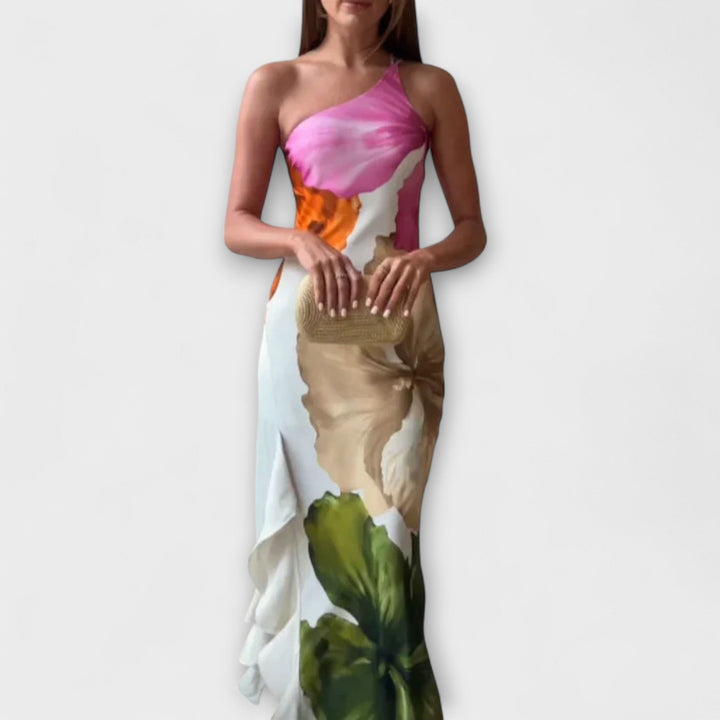 De Sapphire - Buntes Patchwork-Maxikleid