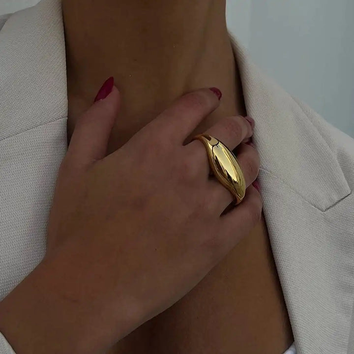 Gold-Plated Double Dome Ring Nuala