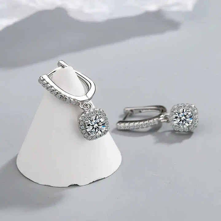 White Gold Drop Earrings Caoimhe with Zirconia