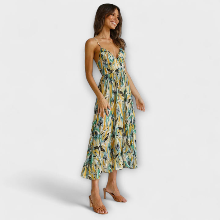 Thekla - Buntes elegantes Sommerkleid mit Print
